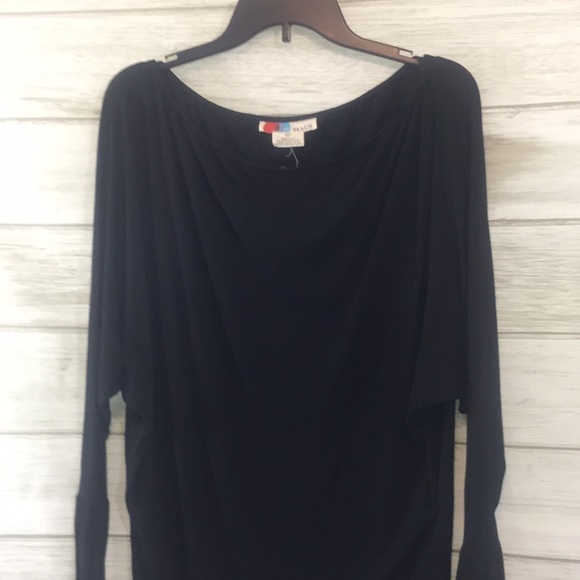 FP Beach •Black Pullover Dolman Tapered Waist Top - Picture 3 of 13